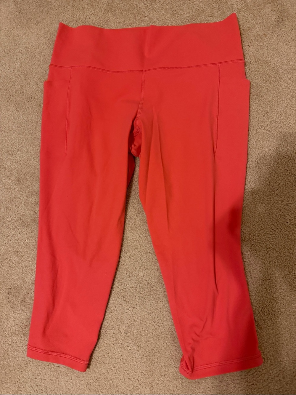 Athleta Bright Red High-Waist Capri Leggings